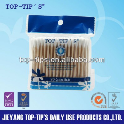 Travel size wooden stick cotton buds